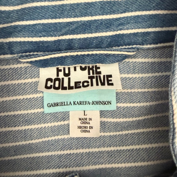 Future Collective | Striped Denim Drawstring Jacket - Picture 13 of 15